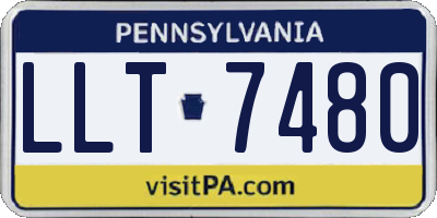 PA license plate LLT7480