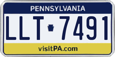 PA license plate LLT7491