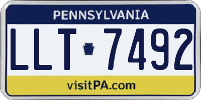 PA license plate LLT7492