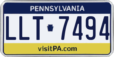 PA license plate LLT7494