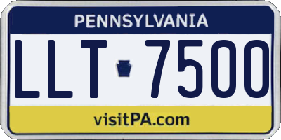 PA license plate LLT7500