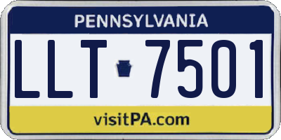PA license plate LLT7501