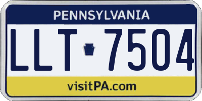 PA license plate LLT7504