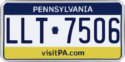 PA license plate LLT7506