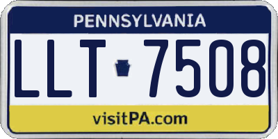 PA license plate LLT7508
