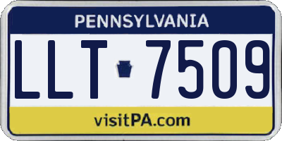 PA license plate LLT7509