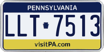PA license plate LLT7513