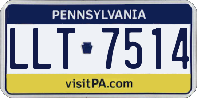 PA license plate LLT7514