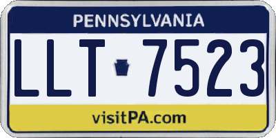 PA license plate LLT7523