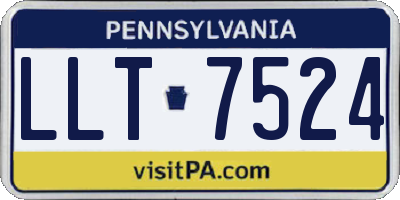 PA license plate LLT7524
