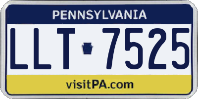 PA license plate LLT7525