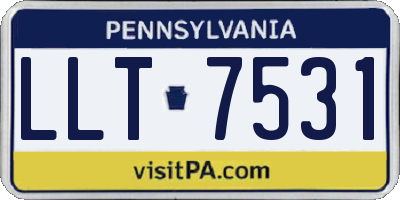 PA license plate LLT7531