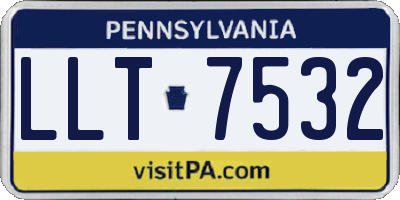 PA license plate LLT7532