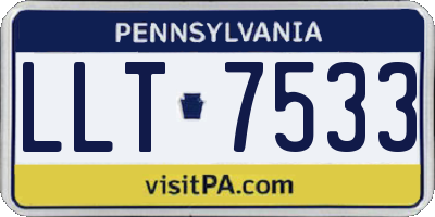 PA license plate LLT7533