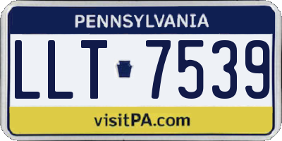 PA license plate LLT7539