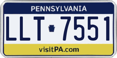 PA license plate LLT7551