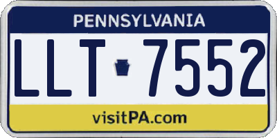 PA license plate LLT7552