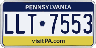 PA license plate LLT7553