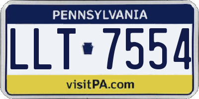 PA license plate LLT7554