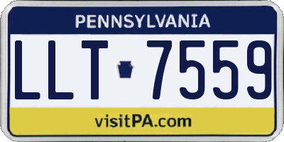 PA license plate LLT7559