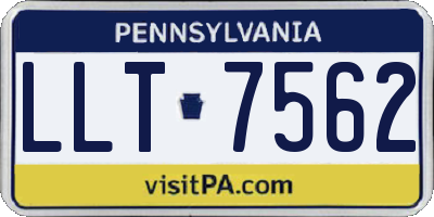 PA license plate LLT7562