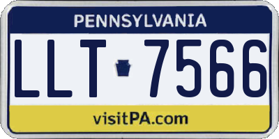 PA license plate LLT7566