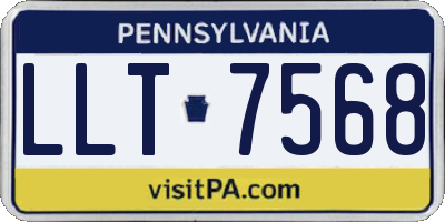 PA license plate LLT7568