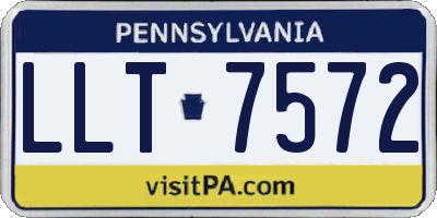 PA license plate LLT7572