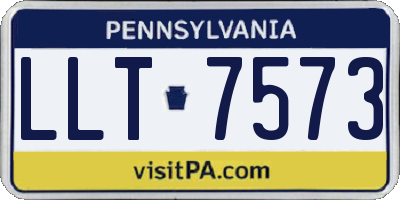 PA license plate LLT7573