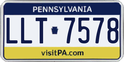 PA license plate LLT7578