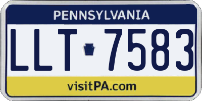 PA license plate LLT7583