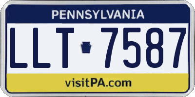 PA license plate LLT7587