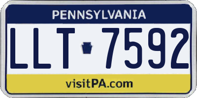PA license plate LLT7592