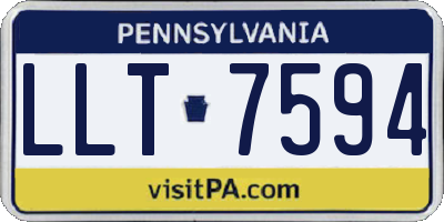 PA license plate LLT7594