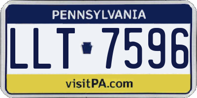 PA license plate LLT7596