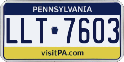 PA license plate LLT7603