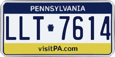 PA license plate LLT7614
