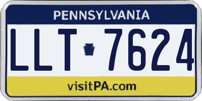 PA license plate LLT7624