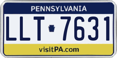 PA license plate LLT7631