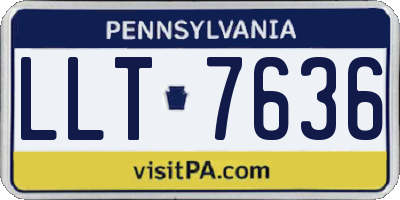 PA license plate LLT7636