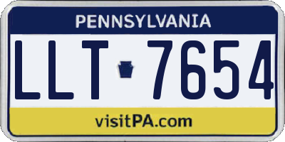 PA license plate LLT7654