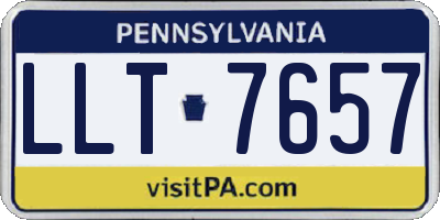 PA license plate LLT7657