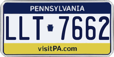 PA license plate LLT7662