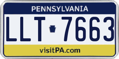 PA license plate LLT7663