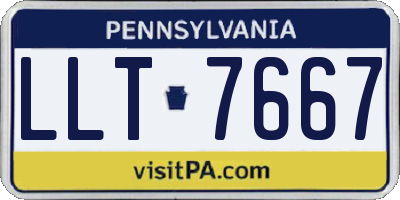 PA license plate LLT7667