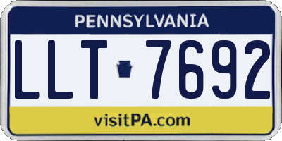 PA license plate LLT7692