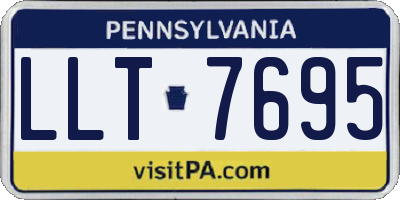 PA license plate LLT7695