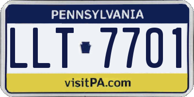 PA license plate LLT7701