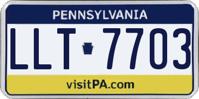 PA license plate LLT7703
