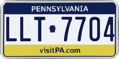 PA license plate LLT7704